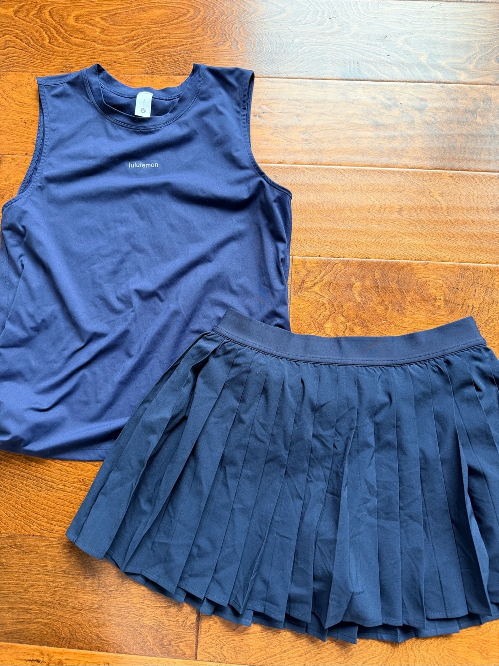 Lululemon Navy Tank Top and Pleated Skort